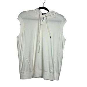Evereve Zoey Sleeveless Hoodie Cream Size Large New